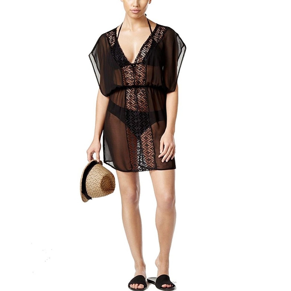 Miken Chiffon Crochet Sheer Swimsuit Cover-Up!